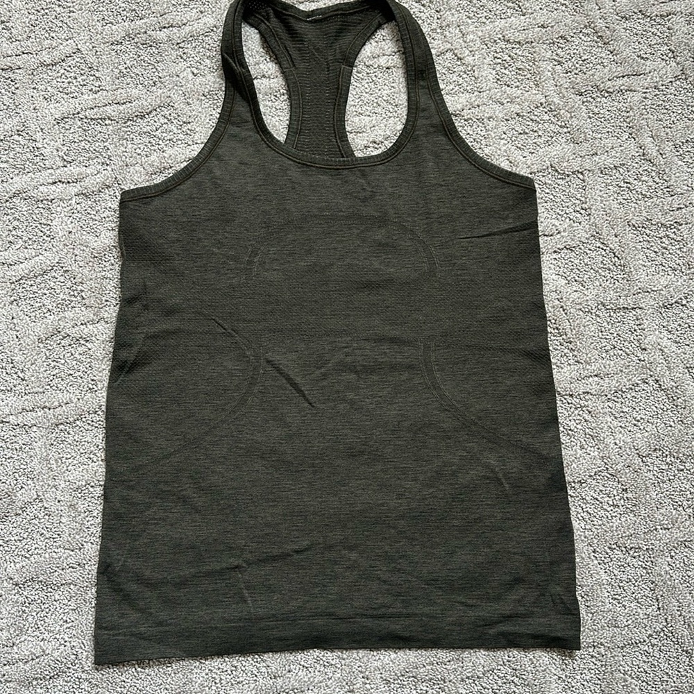 Lululemon Swiftly Tech Racerback Tank - size 10 - Dark Olive/Black